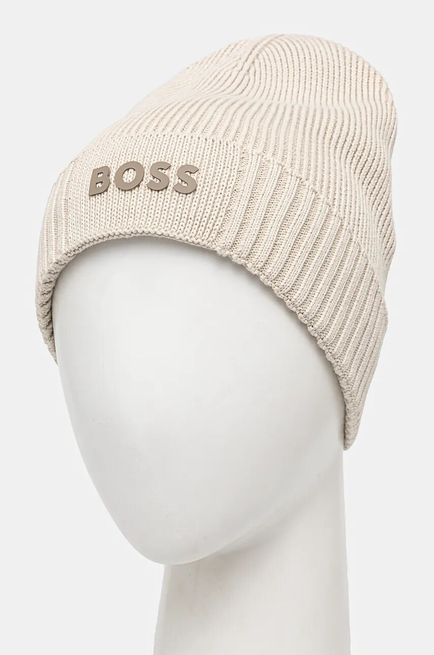 Шапка з домішкою вовни Boss Green BOSS GREEN колір чорний