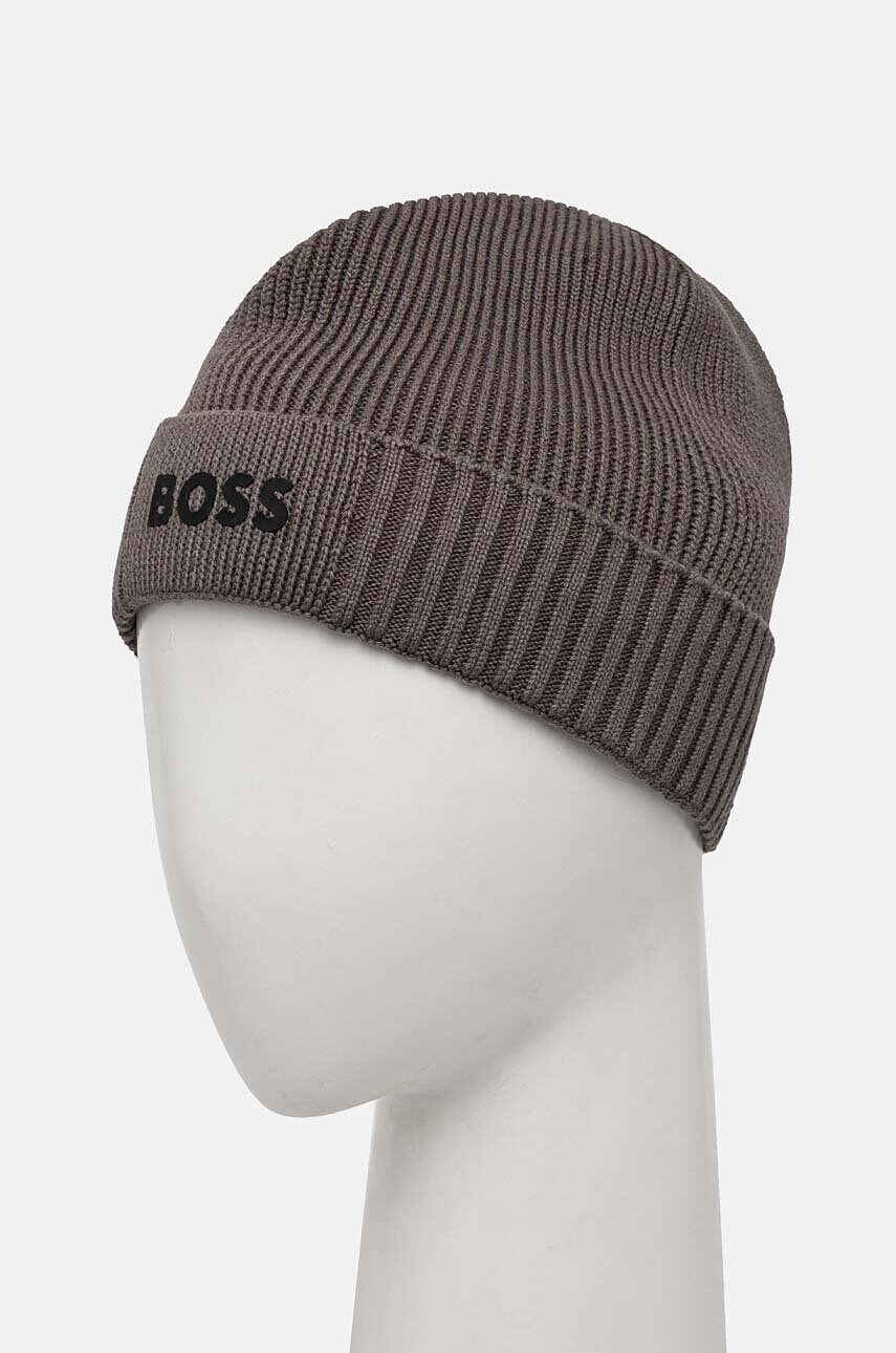 Шапка з домішкою вовни Boss Green BOSS GREEN колір сірий