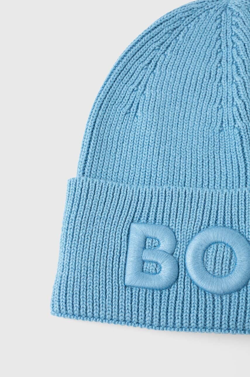 Шапка з домішкою вовни Boss Orange BOSS ORANGE з товстого трикотажу