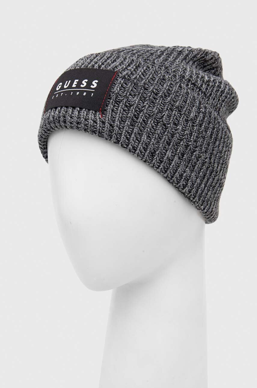 Купити Шапка з домішкою вовни Guess колір чорний – головне зображення