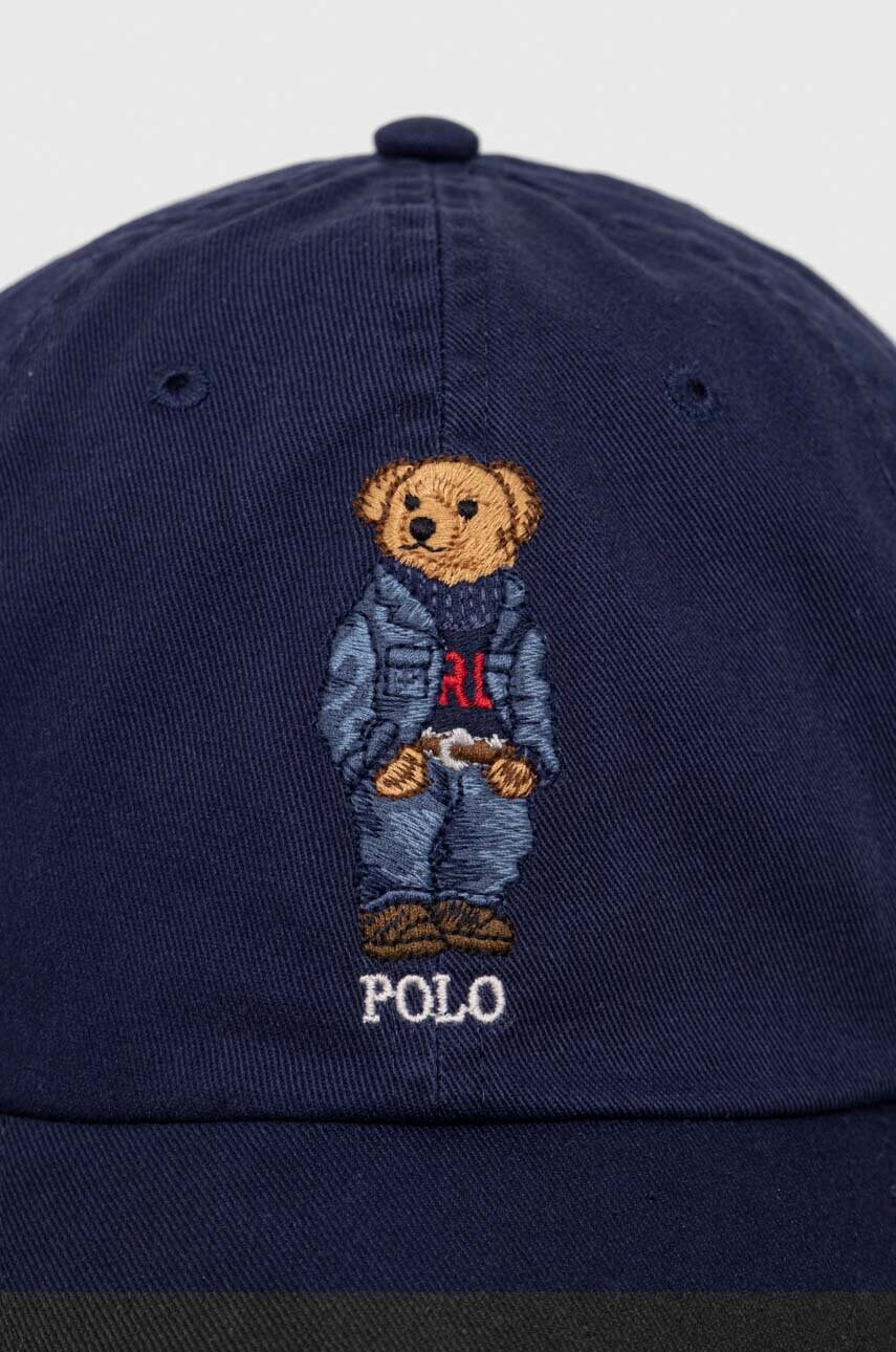 Бавовняна бейсболка Polo Ralph Lauren колір синій з аплікацією