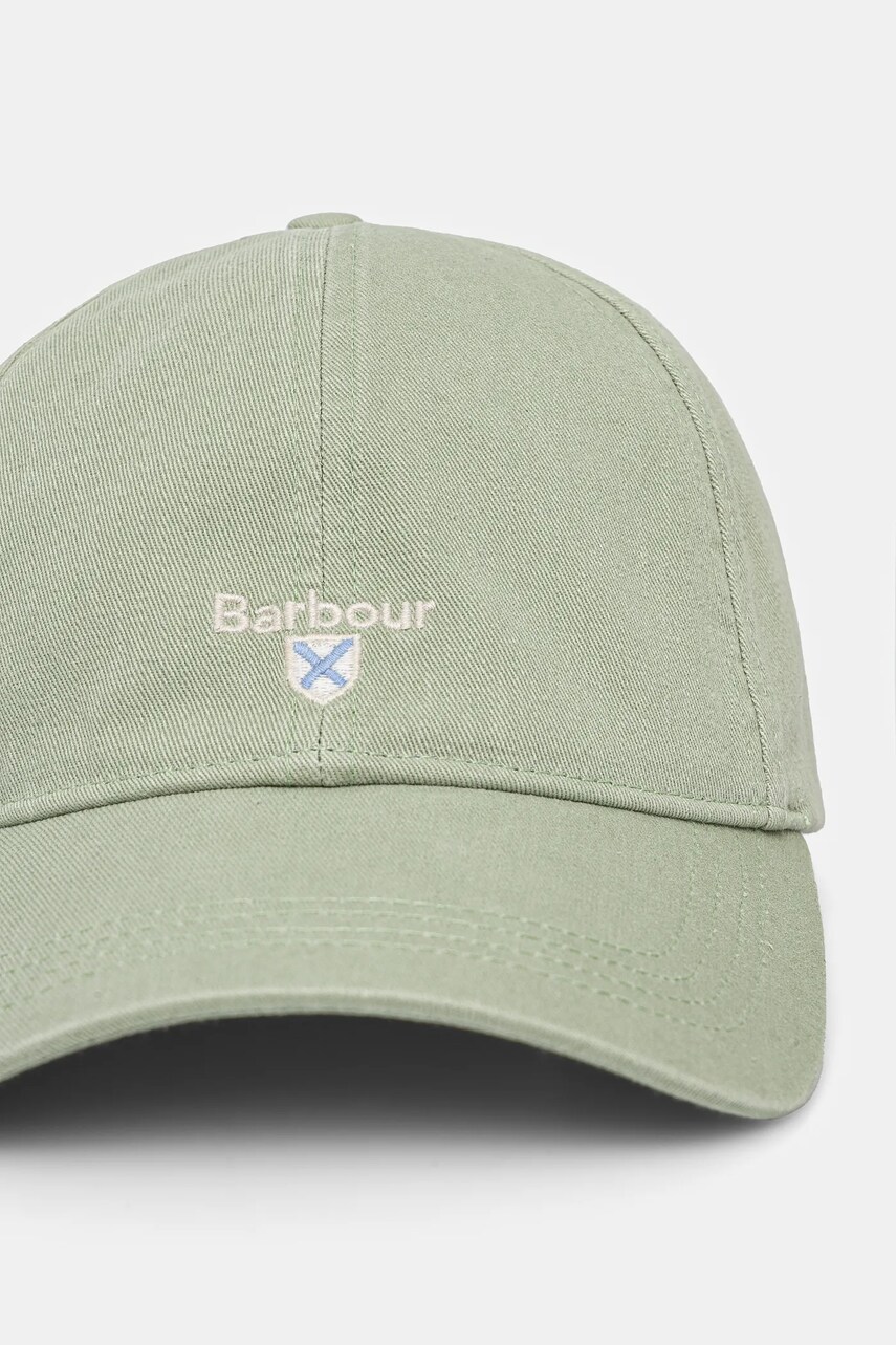 Бавовняна бейсболка Barbour Sports Caps колір зелений з аплікацією MHA0274