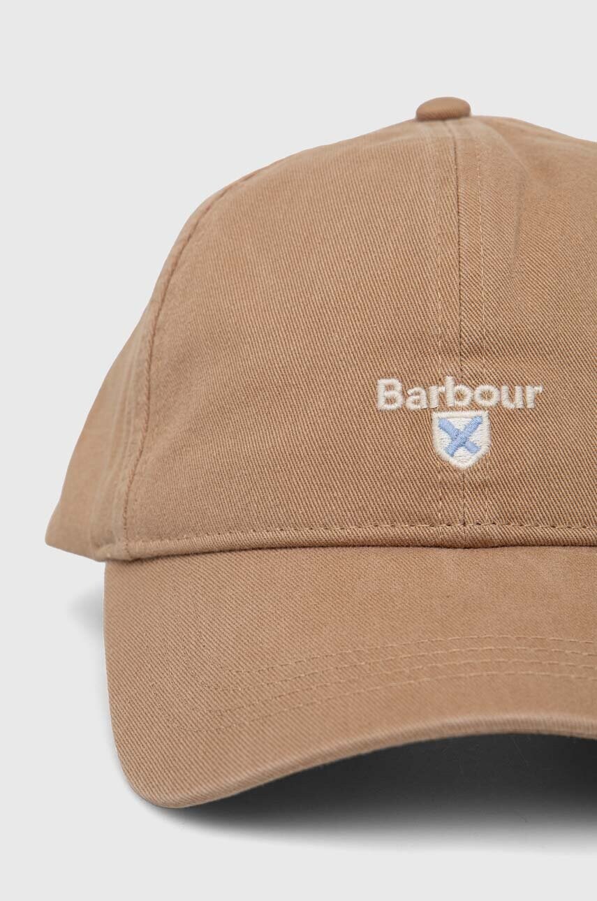 Бавовняна бейсболка Barbour колір чорний з аплікацією