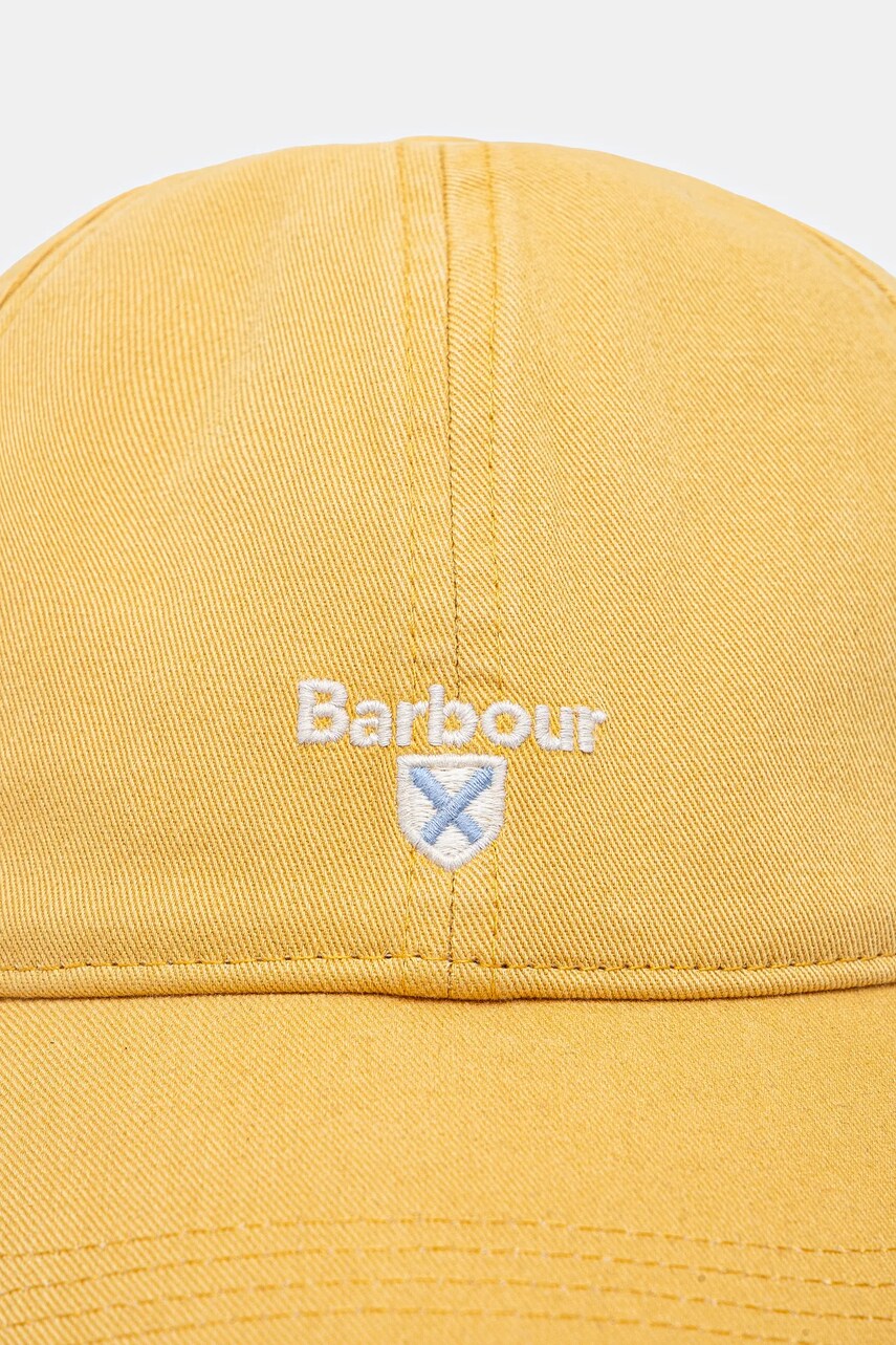 Бавовняна бейсболка Barbour Sports Caps колір жовтий з аплікацією MHA0274