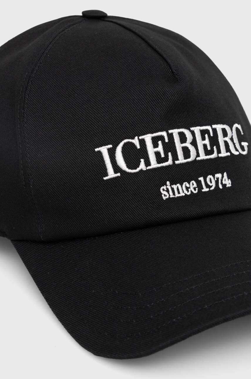 Бавовняна бейсболка Iceberg колір чорний з аплікацією