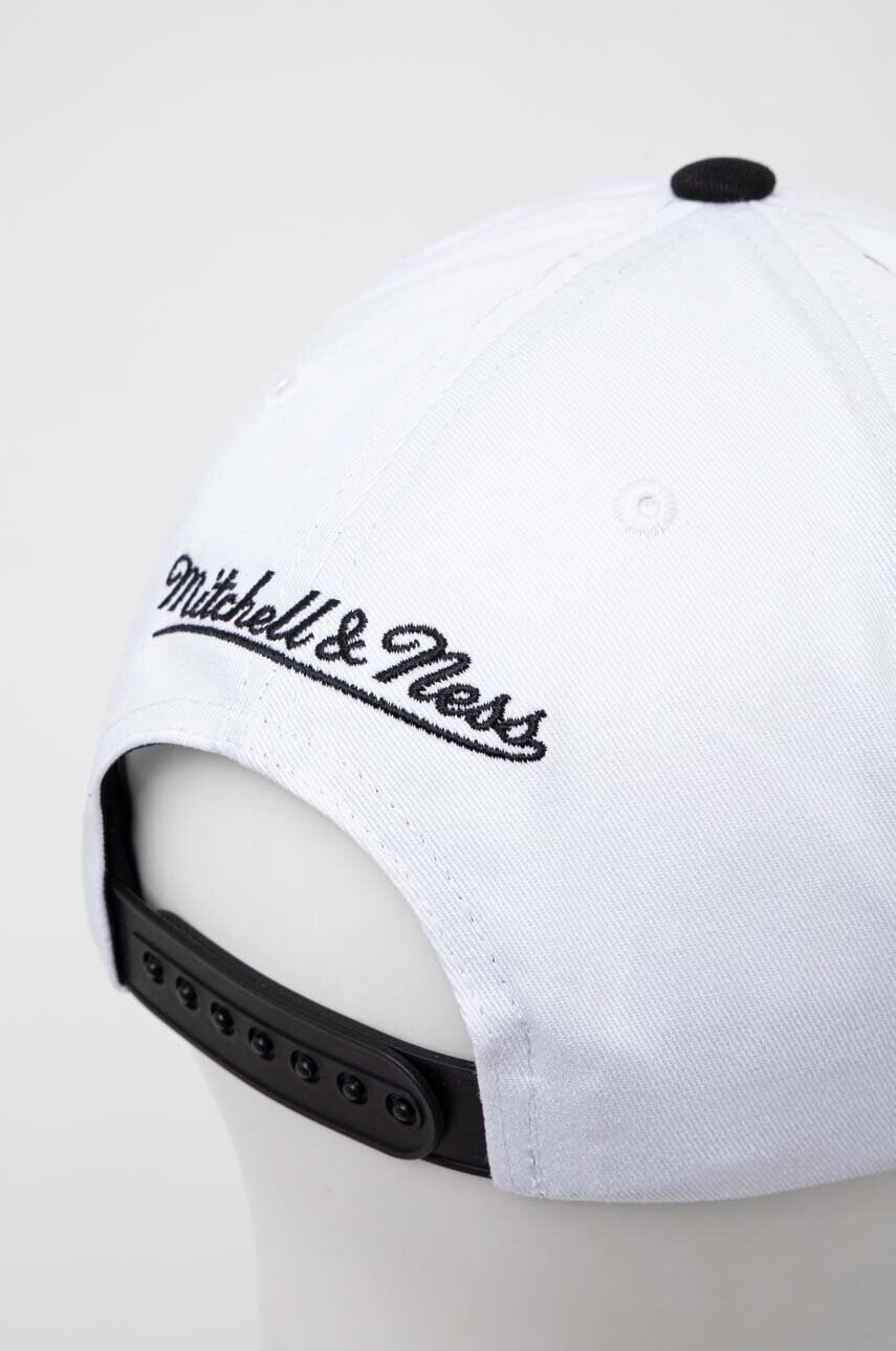 Бавовняна бейсболка Mitchell&Ness BROOKLYN NETS колір білий візерунок