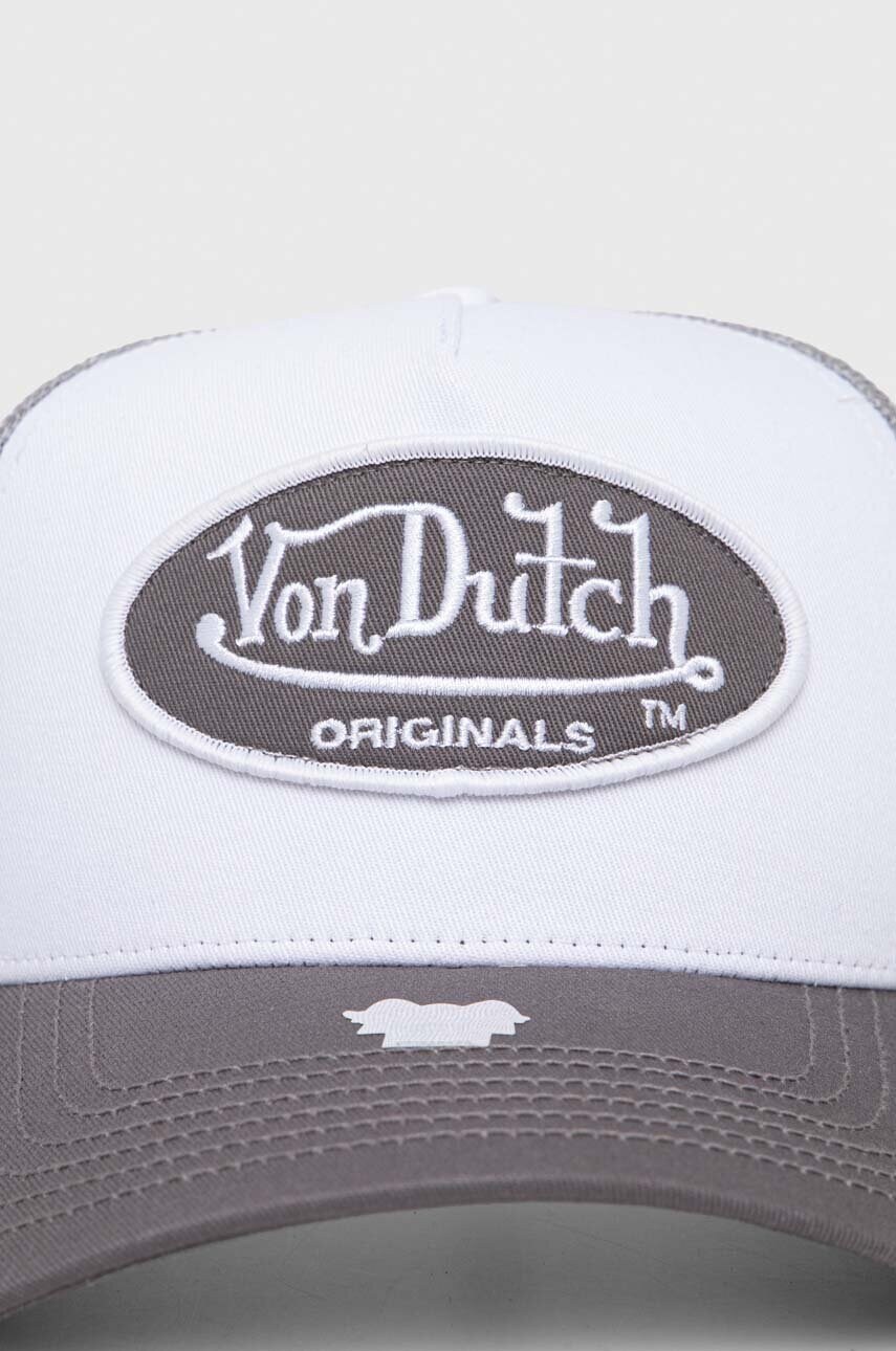 Кепка Von Dutch колір сірий з аплікацією