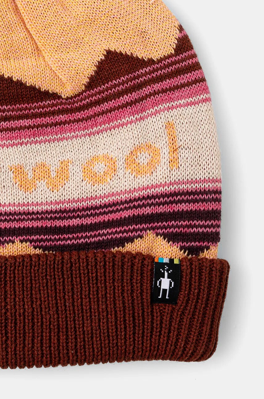 Шапка з домішкою вовни Smartwool колір помаранчевий з товстого трикотажу