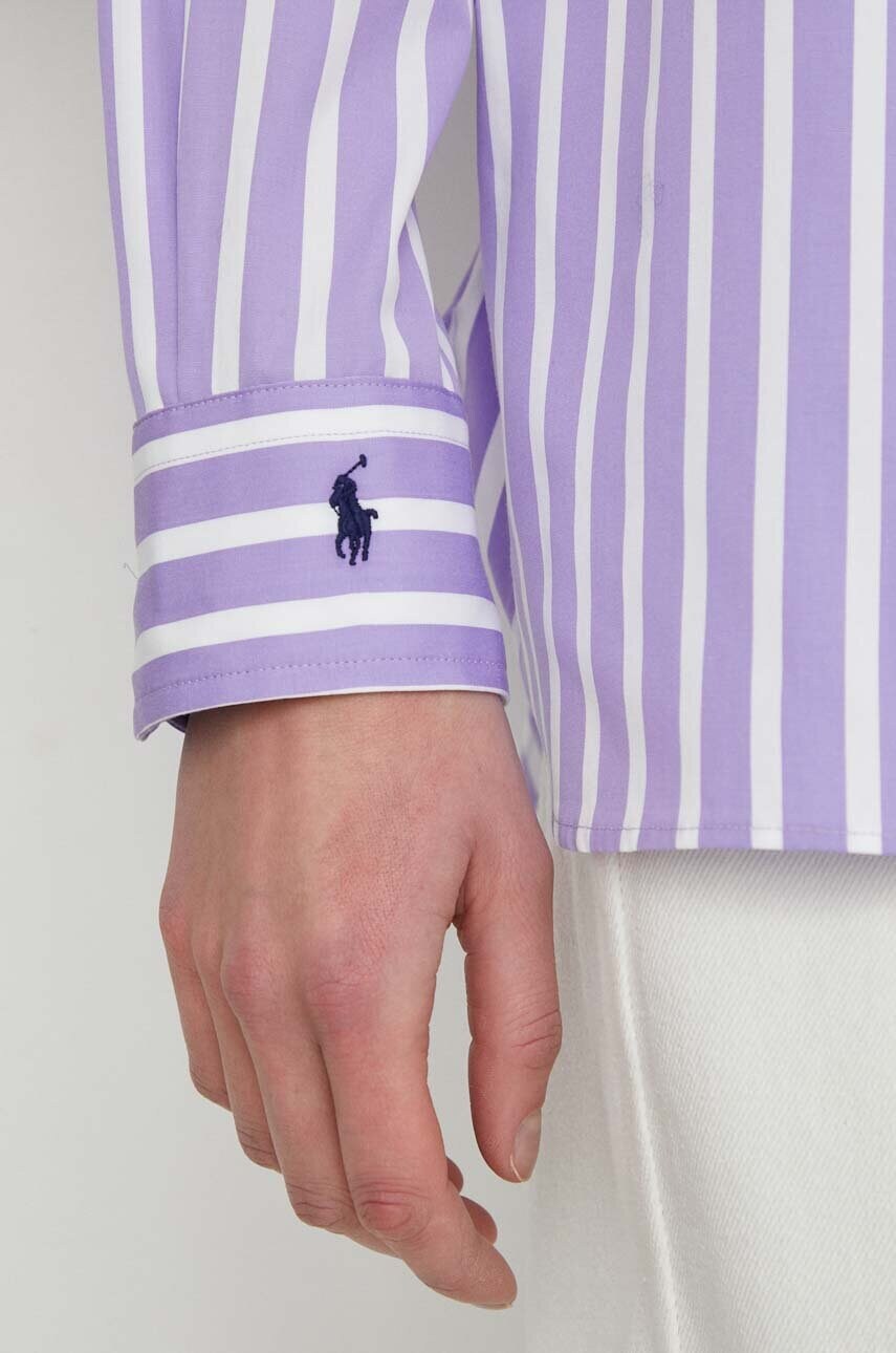 Бавовняна сорочка Polo Ralph Lauren жіноча колір фіолетовий relaxed класичний комір