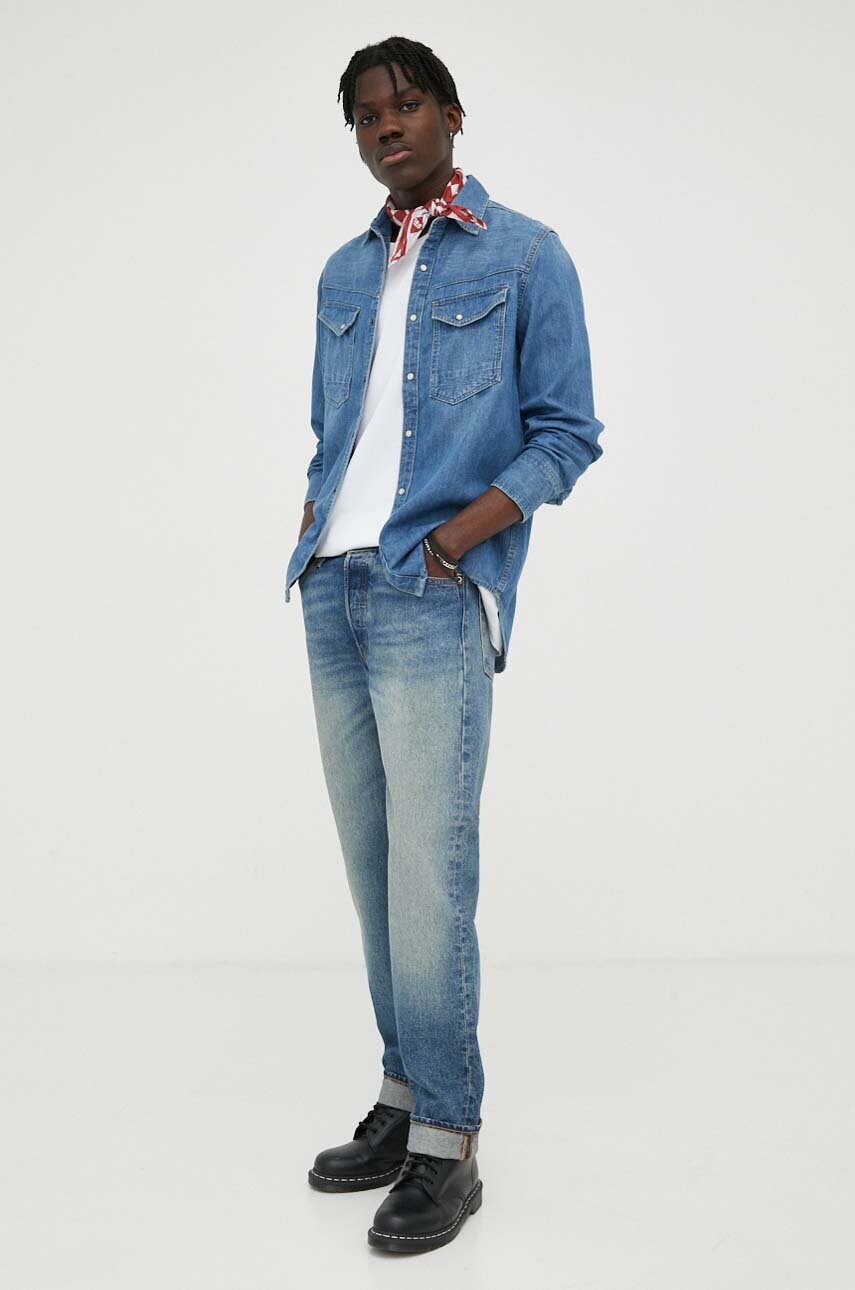 Джинсова сорочка G-Star Raw чоловіча slim класичний комір