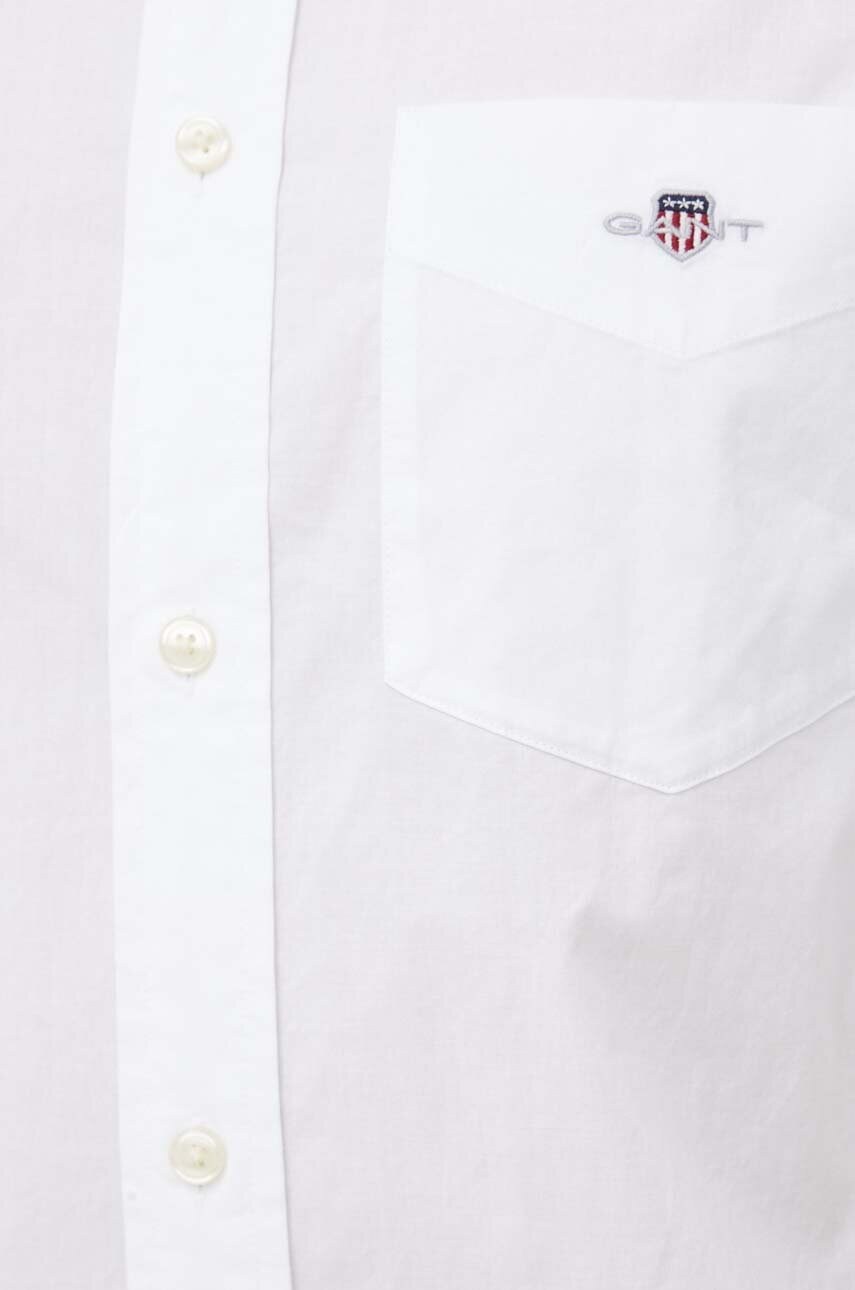Бавовняна сорочка Gant чоловіча колір білий regular комір button-down
