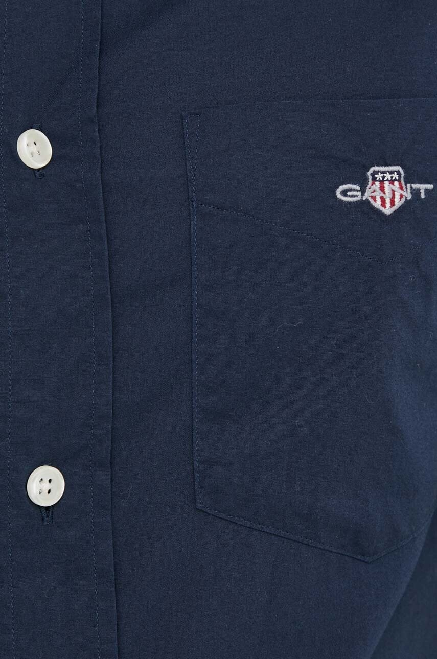 Бавовняна сорочка Gant чоловіча колір синій regular комір button-down