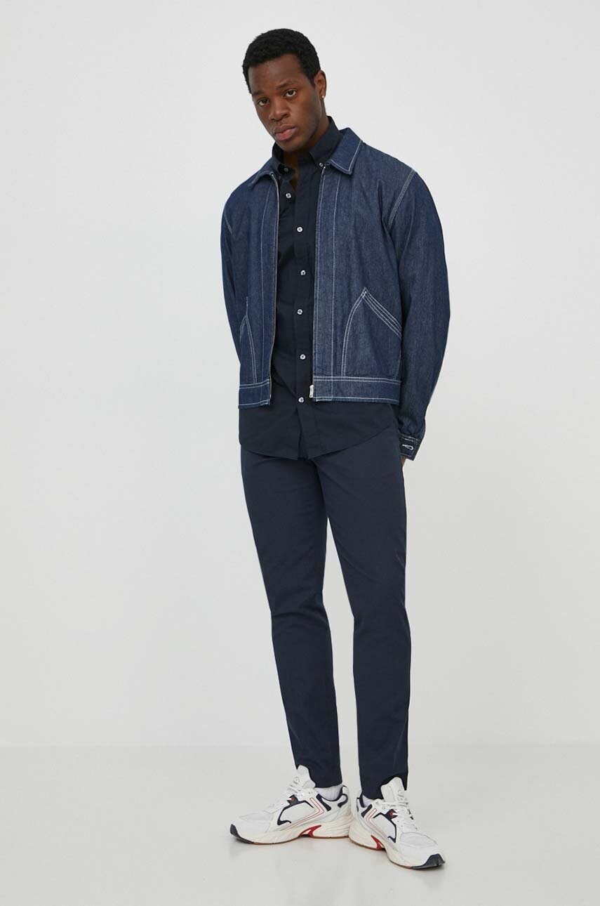 Бавовняна сорочка Gant чоловіча колір чорний regular комір button-down