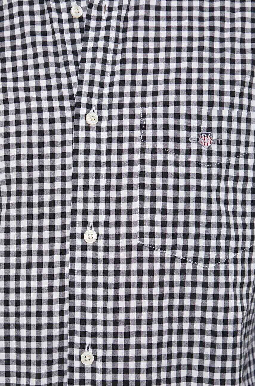 Бавовняна сорочка Gant чоловіча колір чорний regular комір button-down