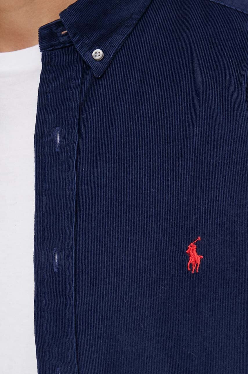Вельветова сорочка Polo Ralph Lauren колір синій regular комір button-down