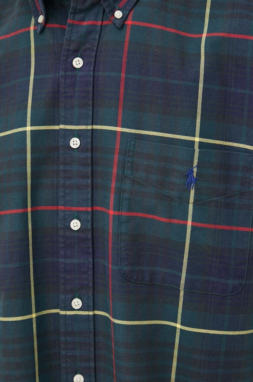 Бавовняна сорочка Polo Ralph Lauren чоловіча колір зелений relaxed комір button-down