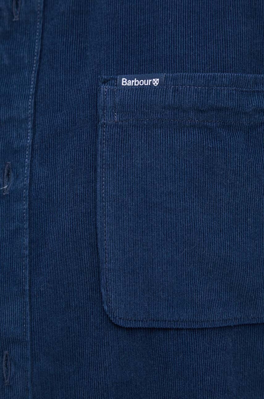 Бавовняна сорочка Barbour чоловіча колір синій regular комір button-down