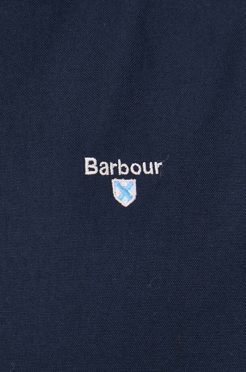 Бавовняна сорочка Barbour Oxtown чоловіча колір синій slim комір button-down