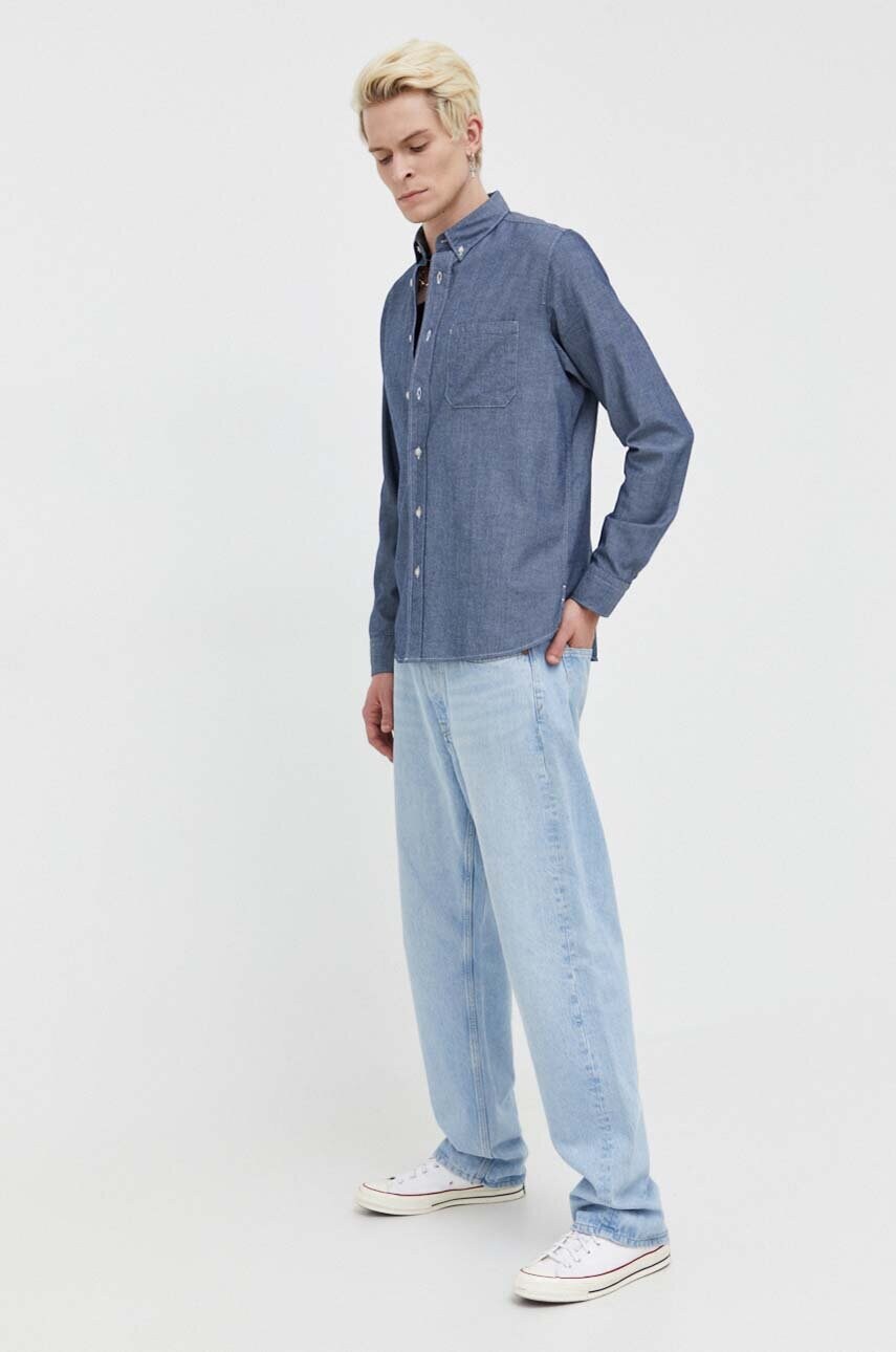 Бавовняна сорочка HUGO чоловіча regular комір button-down