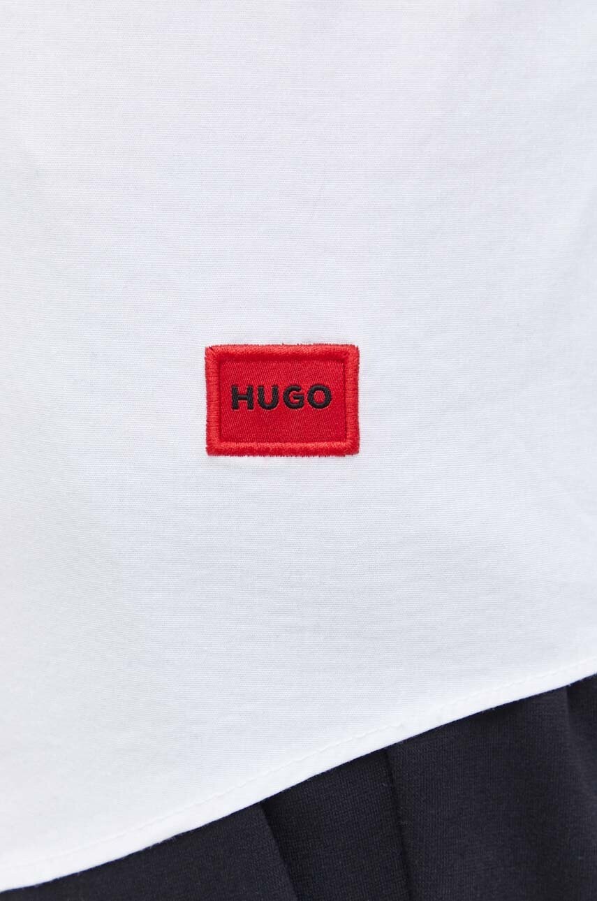 Сорочка HUGO чоловіча колір білий slim класичний комір