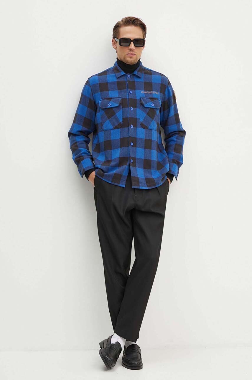 Бавовняна сорочка Universal Works L/S Utility Shirt чоловіча regular класичний комір 29177