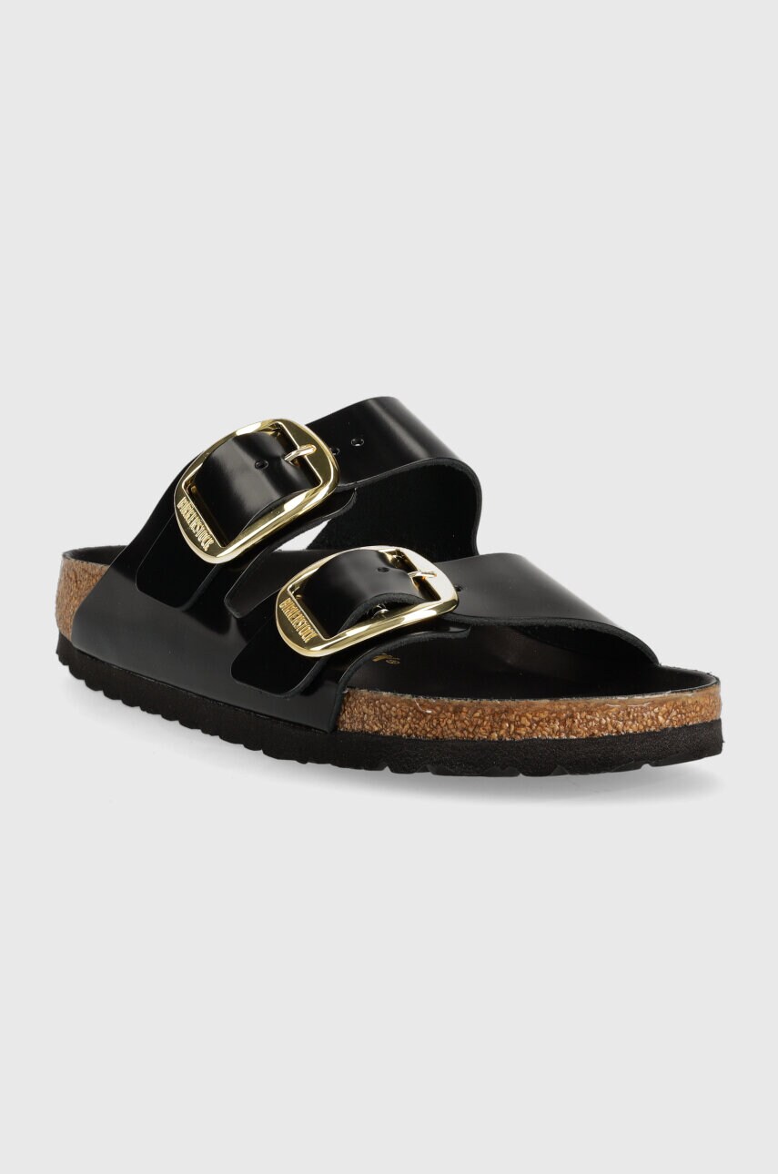 Шкіряні шльопанці Birkenstock Arizona Big Buckle жіночі колір чорний 1021476