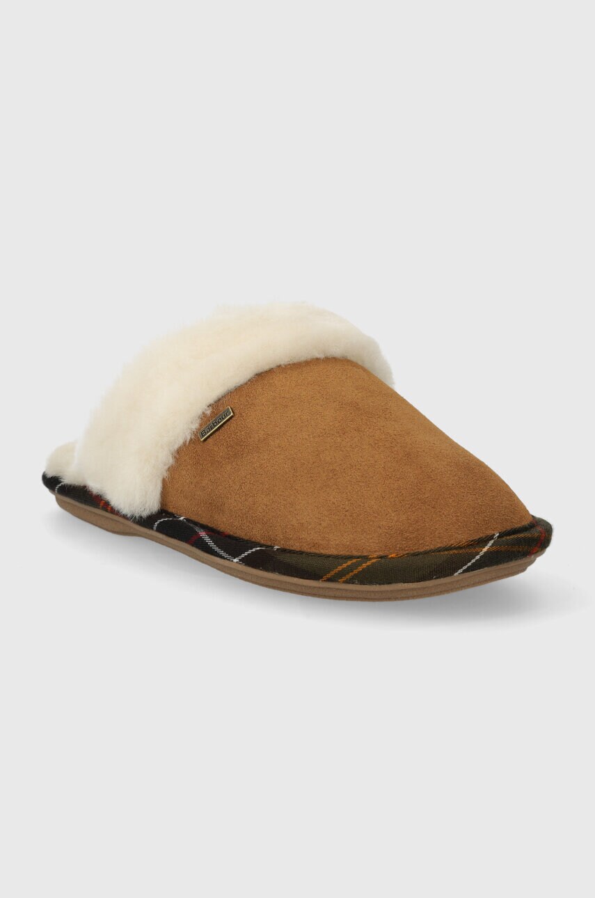 Замшеві тапочки Barbour Ellery колір коричневий LSL0030BE51
