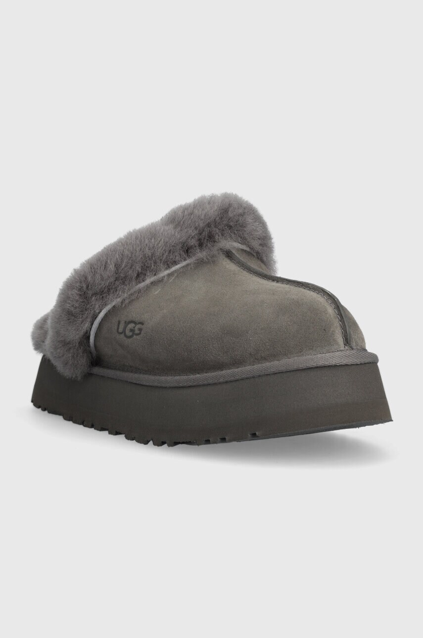 Замшеві тапочки UGG Disquette колір сірий 1122550