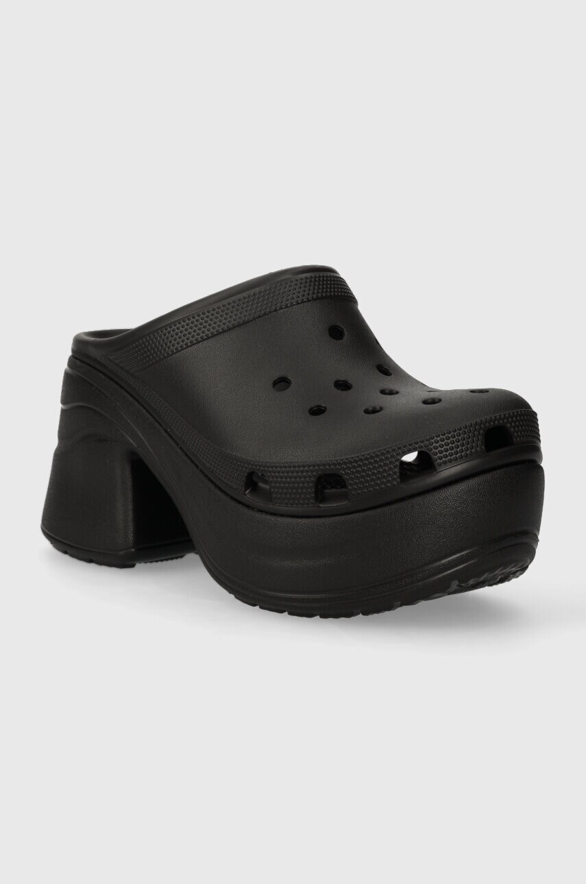 Шльопанці Crocs Siren Clog Siren Clog жіночі колір чорний каблук блок 208547