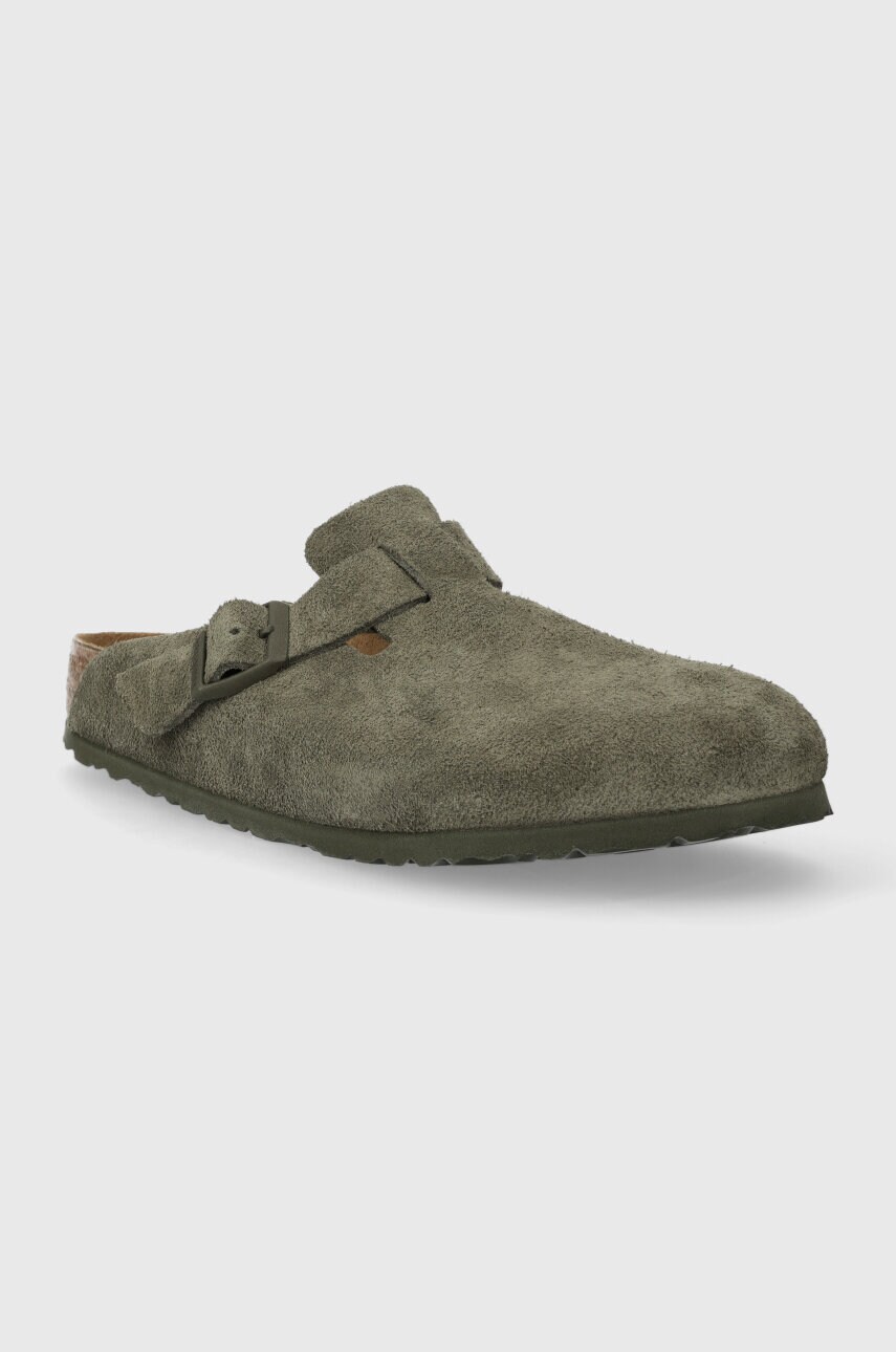 Замшеві шльопанці Birkenstock чоловічі колір зелений