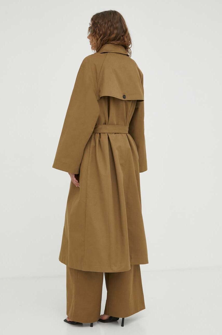 Тренч Lovechild жіночий колір зелений перехідний oversize