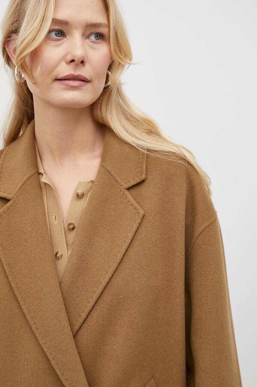 Вовняне пальто Herskind колір коричневий перехідне oversize