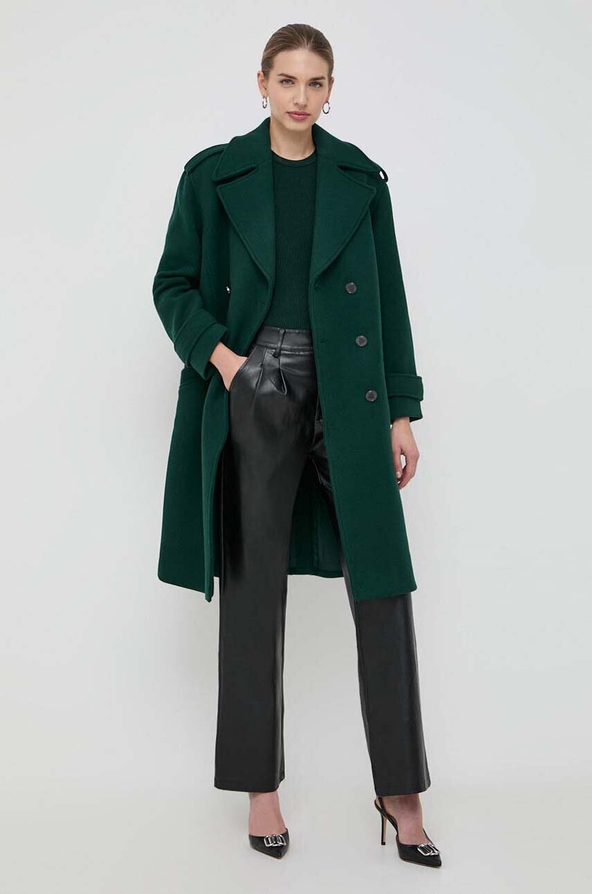 Пальто з домішкою вовни Morgan колір зелений перехідний oversize