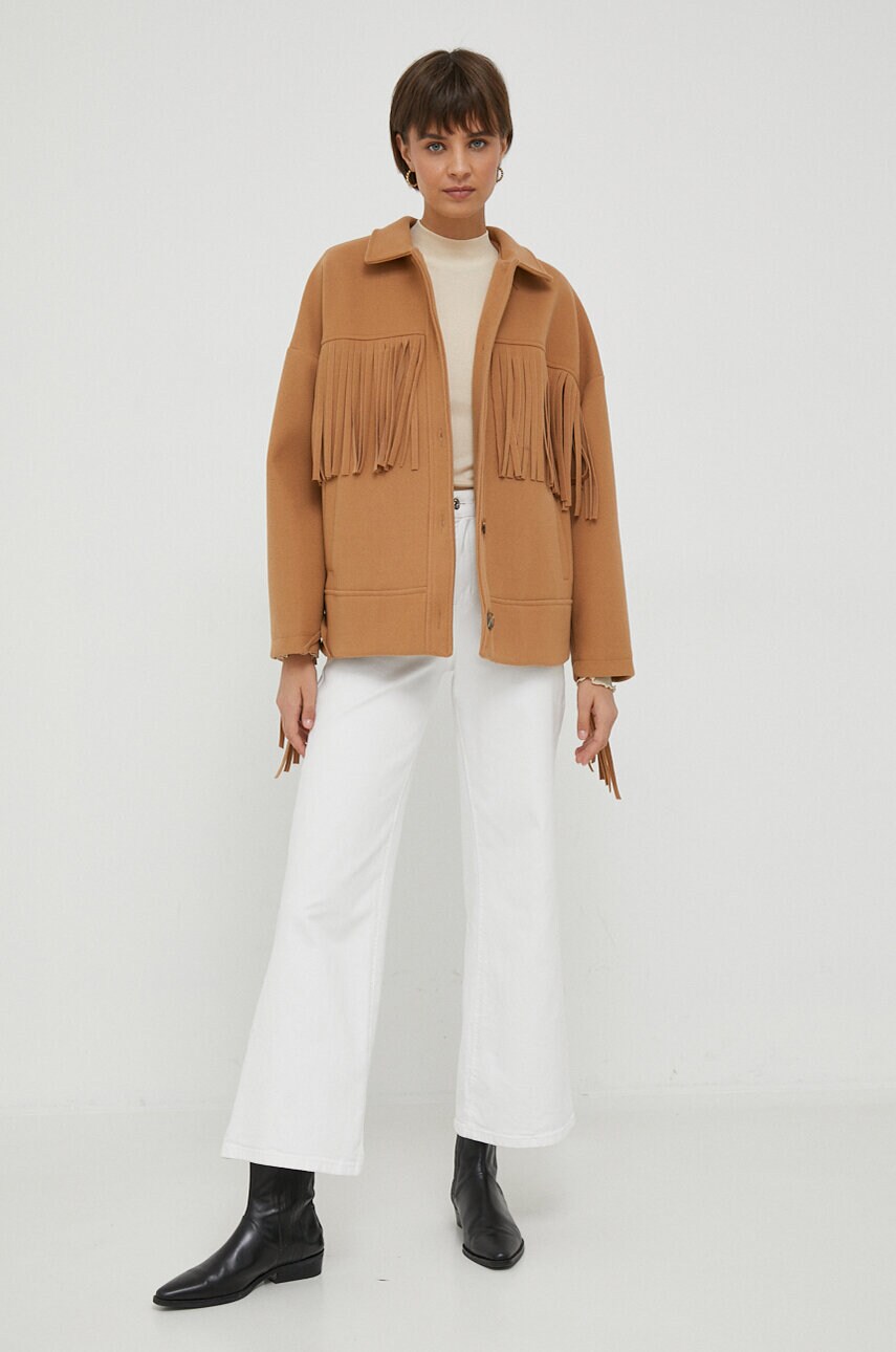 Куртка Artigli жіноча колір коричневий перехідна oversize