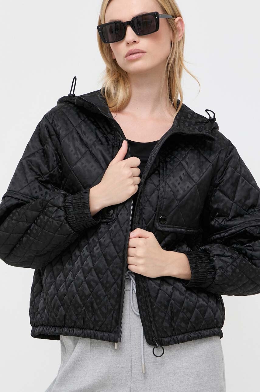 Куртка BOSS жіноча колір чорний перехідна oversize