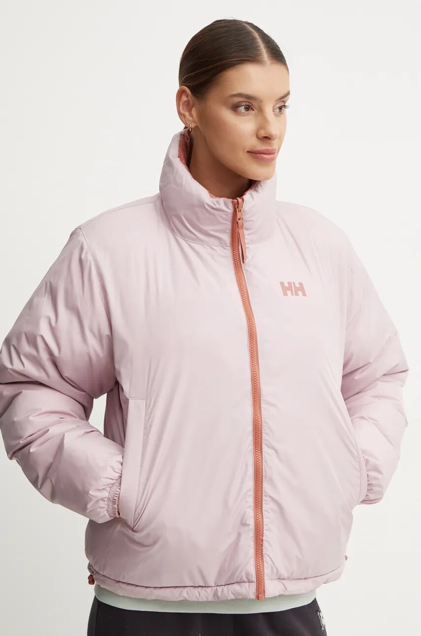 Двостороння куртка Helly Hansen жіноча колір рожевий зимова oversize