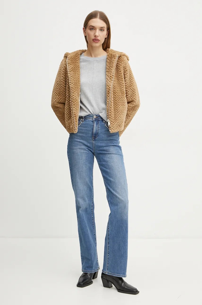 Куртка Guess жіноча колір бежевий перехідна