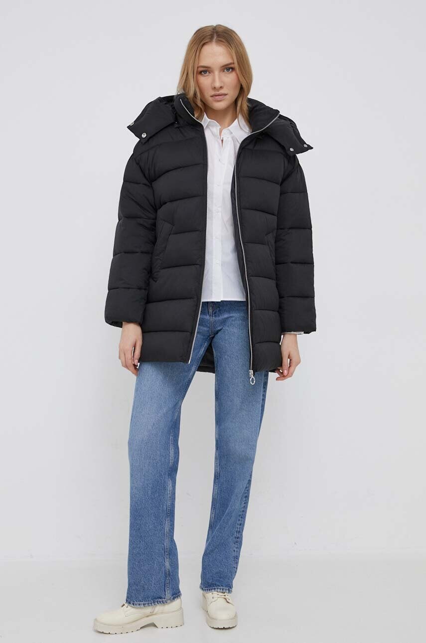 Куртка United Colors of Benetton жіноча колір чорний зимова oversize