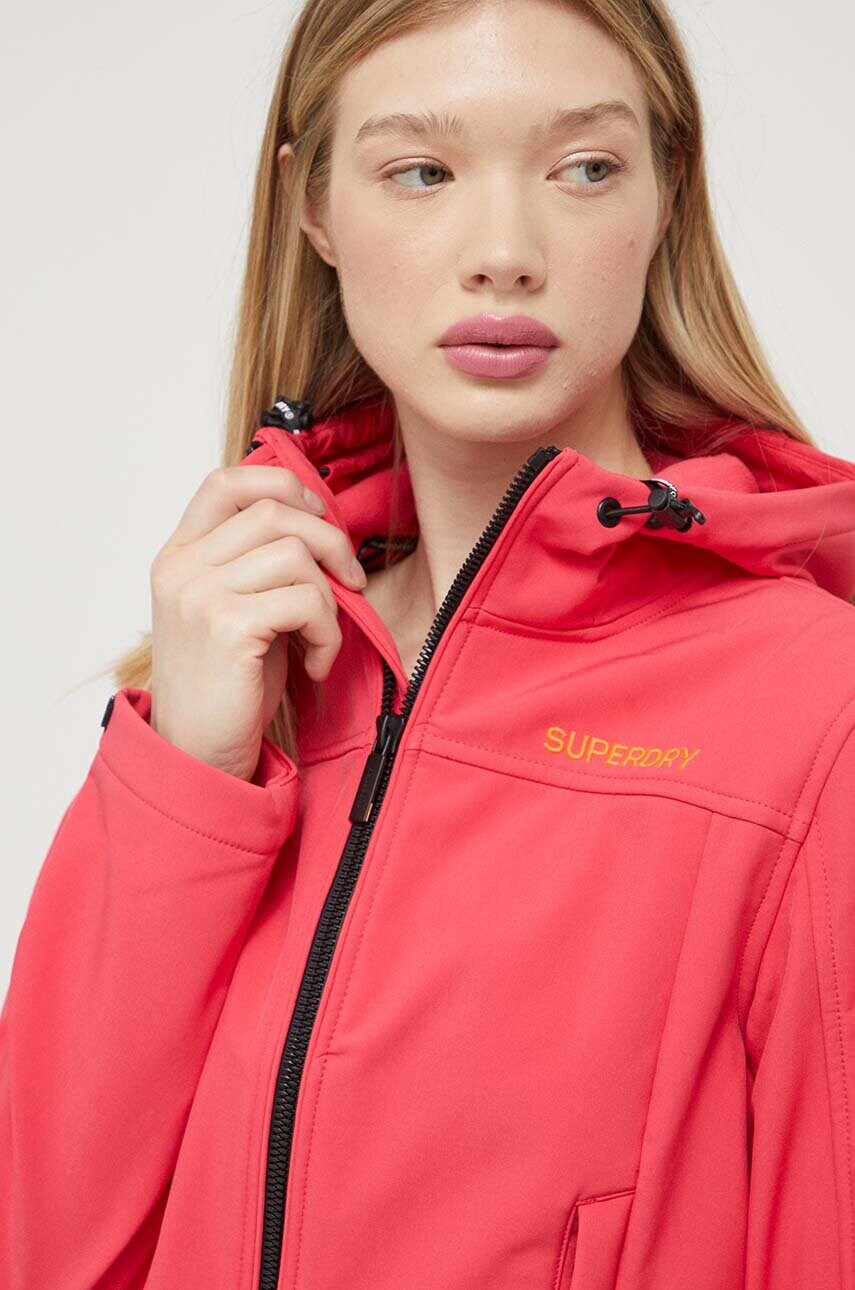 Куртка Superdry жіноча колір рожевий перехідна