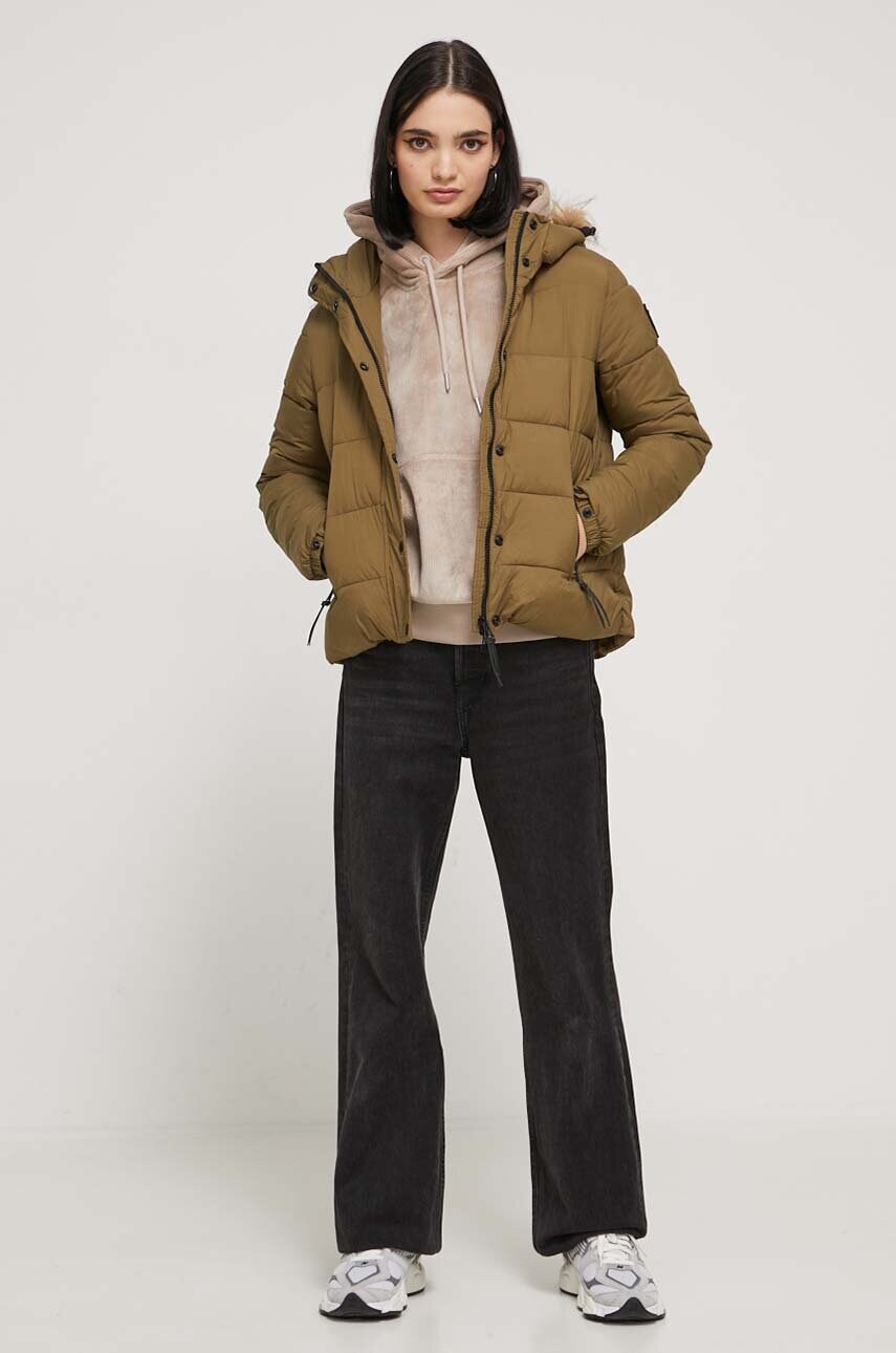 Куртка Superdry жіноча колір зелений перехідна