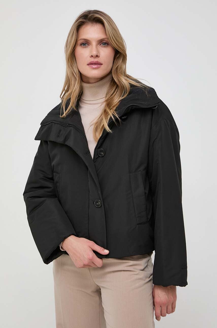 Куртка Marella жіноча колір чорний перехідна oversize