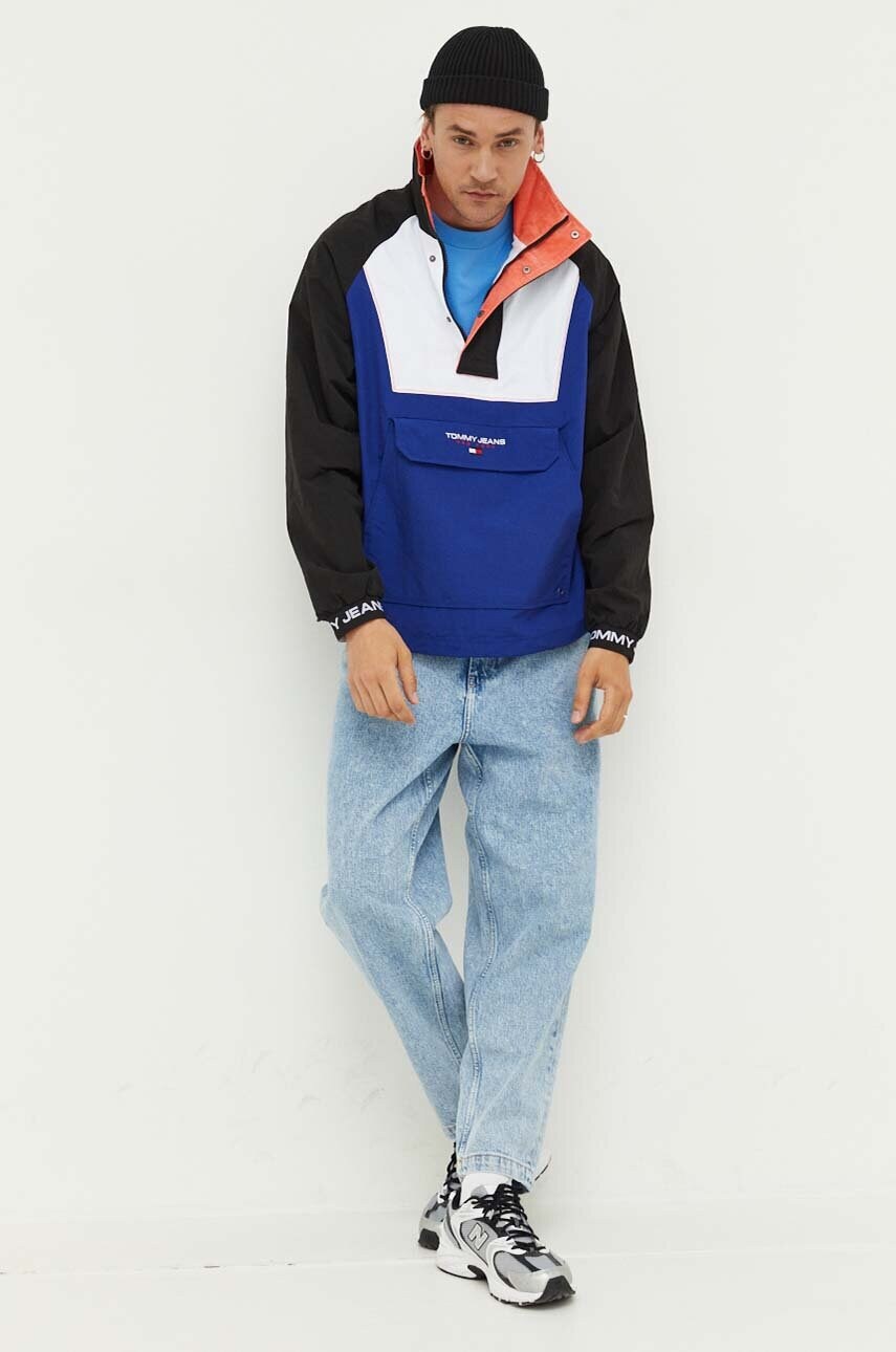 Куртка Tommy Jeans чоловіча колір синій перехідна oversize