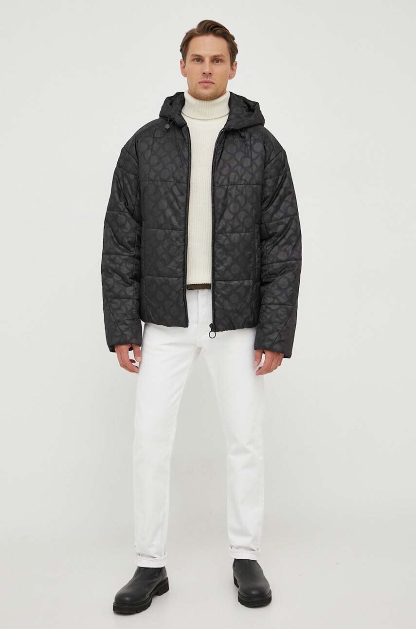 Куртка Trussardi чоловіча колір чорний зимова oversize