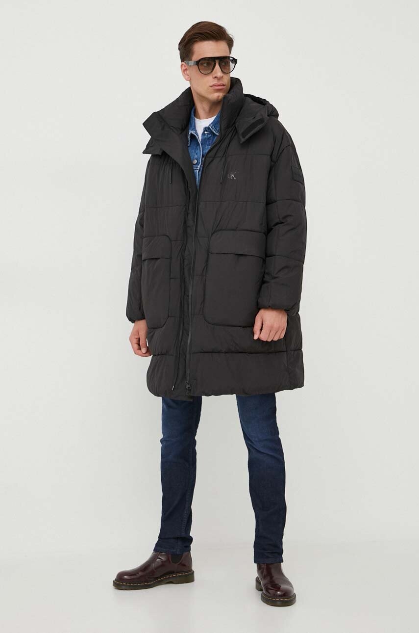 Куртка Calvin Klein Jeans чоловіча колір чорний зимова