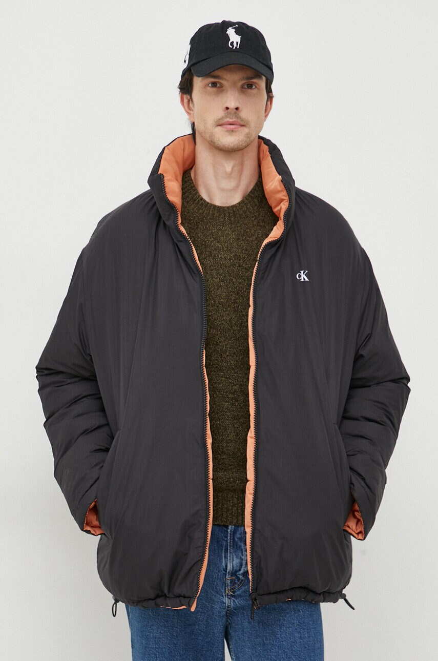 Двостороння куртка Calvin Klein Jeans чоловіча колір чорний зимова oversize