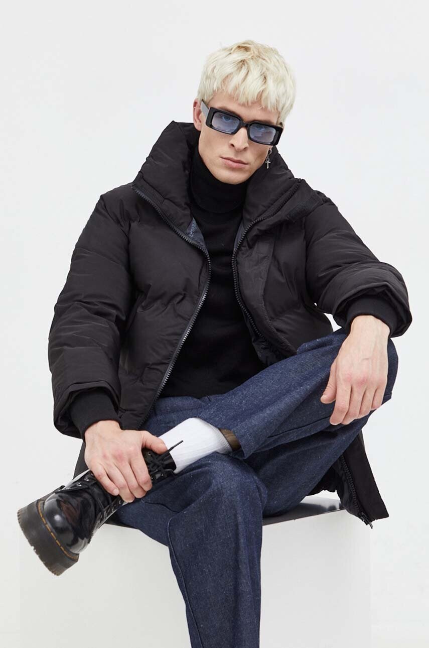 Куртка Sixth June чоловіча колір чорний зимова oversize