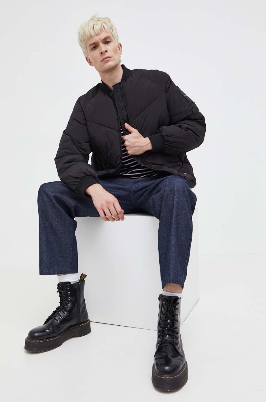 Куртка Sixth June чоловіча колір чорний зимова oversize