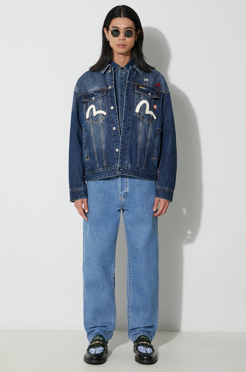 Джинсова куртка Evisu Inari Mask Printed чоловіча перехідна 2EAHTM3DJ1001LFCT