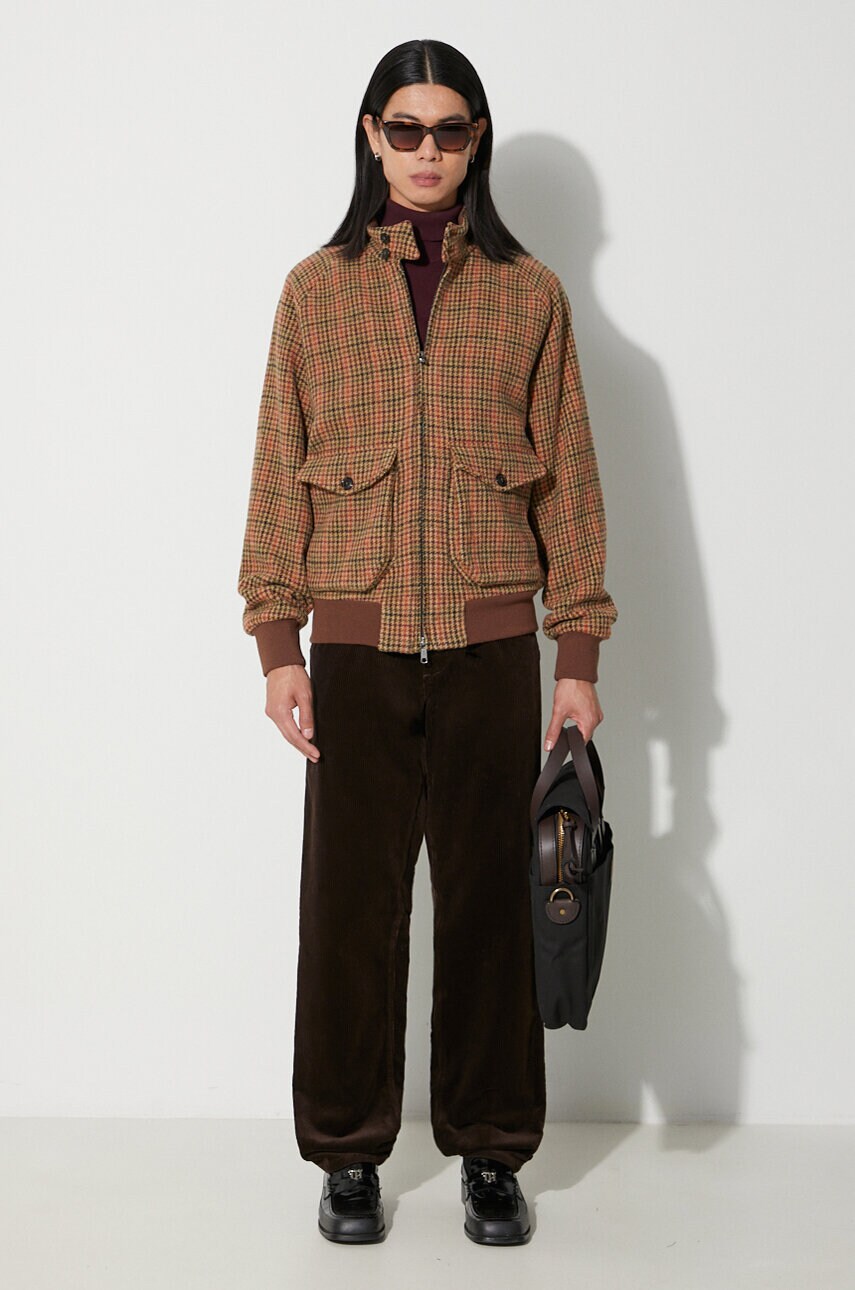 Вовняна куртка-бомбер Baracuta P. Wool G9 AF Pocket Unpadded колір коричневий перехідна oversize BRCPS1003