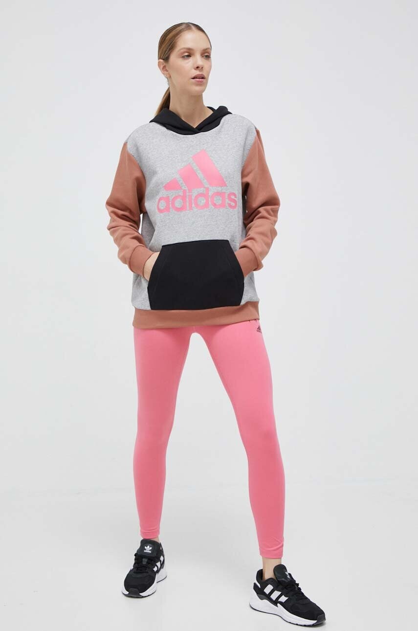 Легінси adidas жіночі колір рожевий з принтом